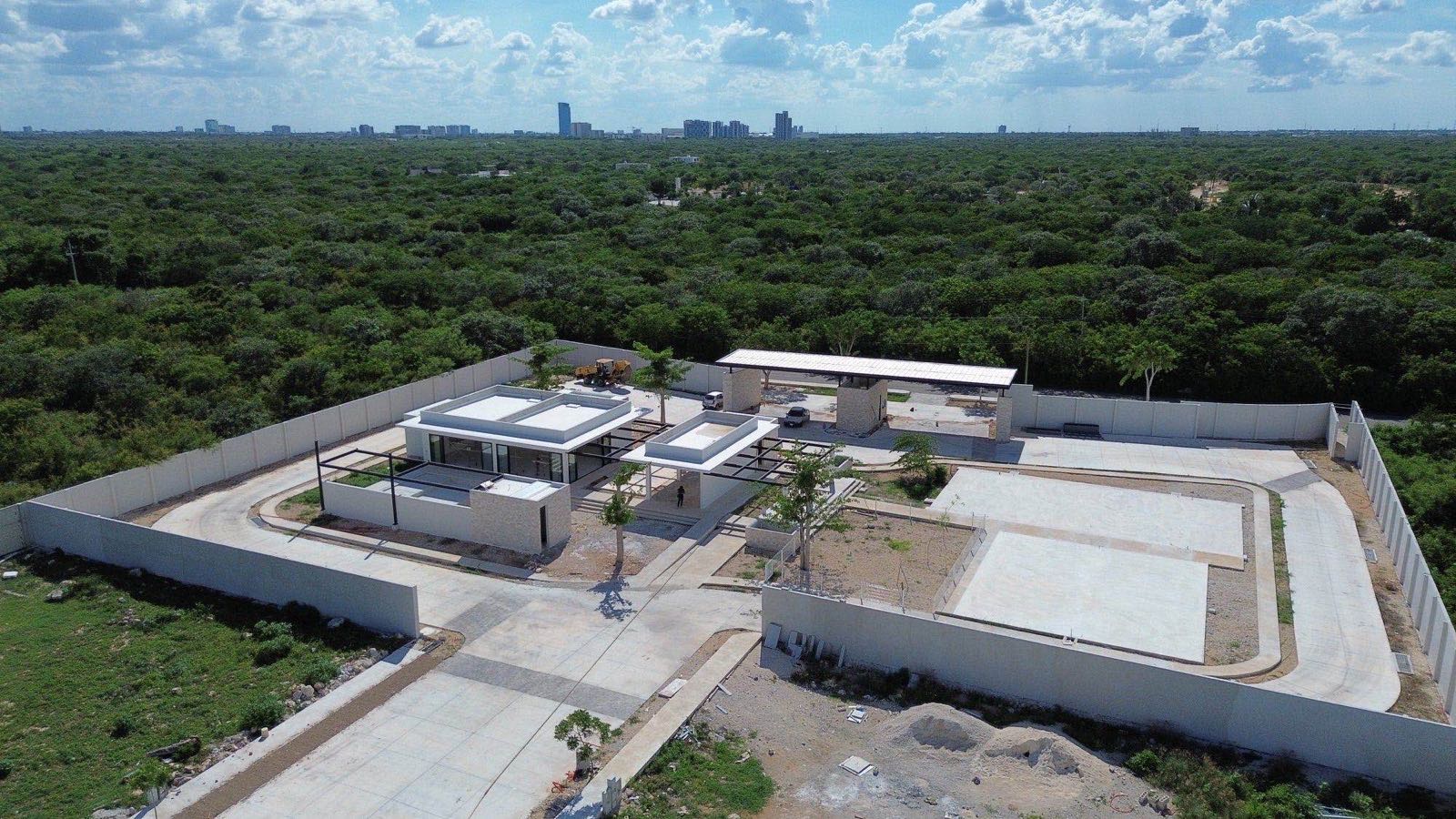 Casa club en obra, vista aérea